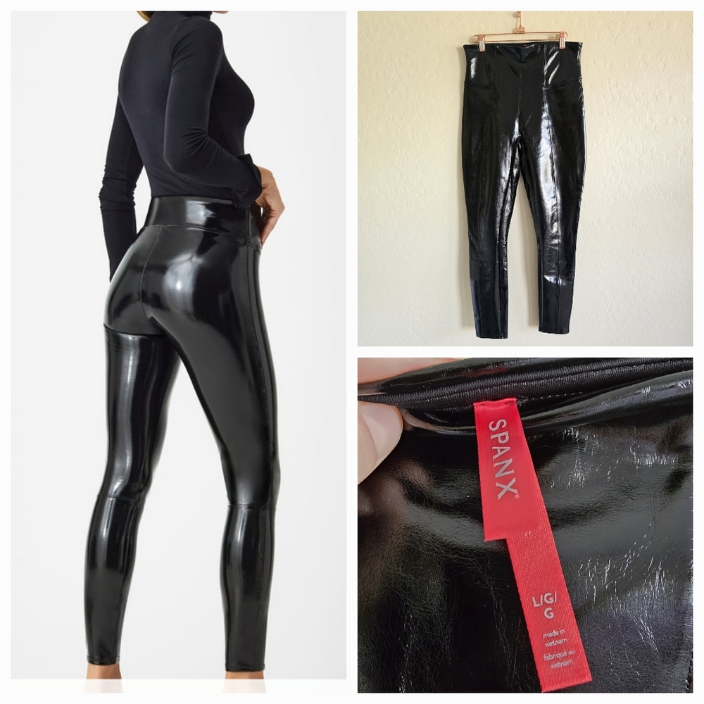 Spanx Faux‎ Patent Leather Leggings Large